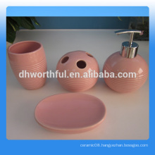 Wholesale 4 pcs of ceramic hotel bathroom accessories in high quality